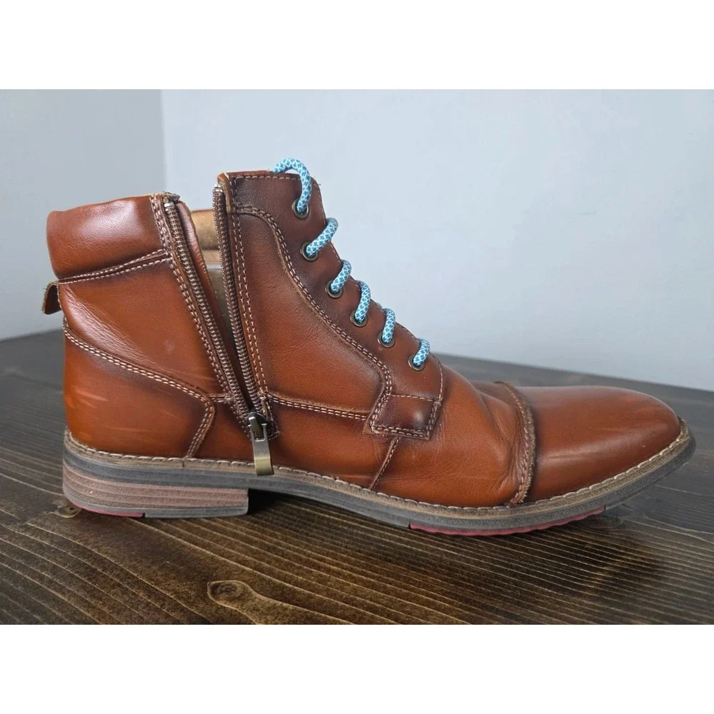 Arkbird Men's Boots Size 12 Brown Leather‎ Oxford Lace Up Casual Mid Top Shoes